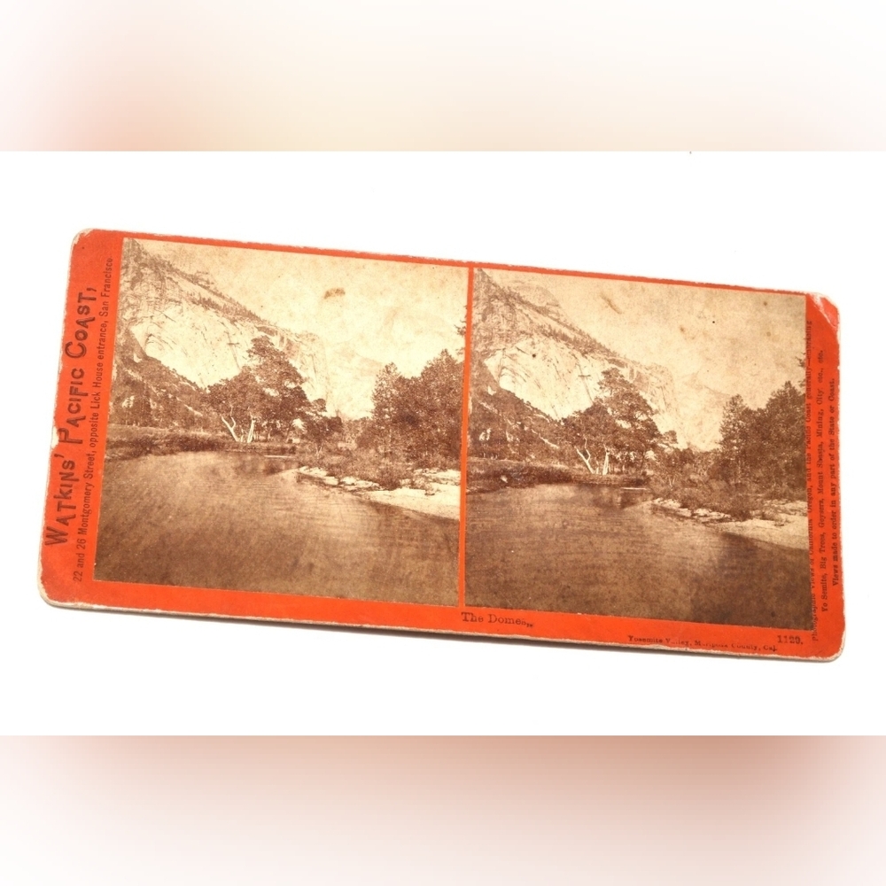 Watkins Pacific stereoview  #1129  Yosemite Valley, CA The DOME vintage